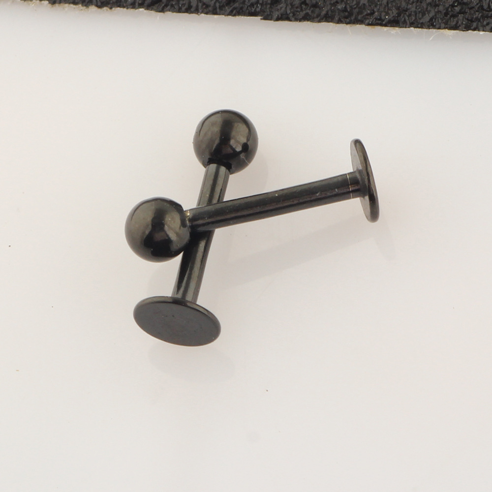 16G labret stud size and finish detail