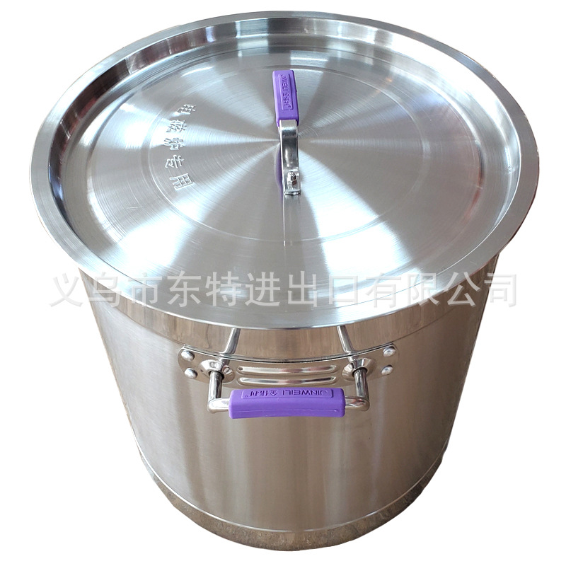 Stainless steel thickened European-style soup pot, silicone handle composite bottom, gas induction cooker, universal soup pot, large-capacity stock bucket detail image 14