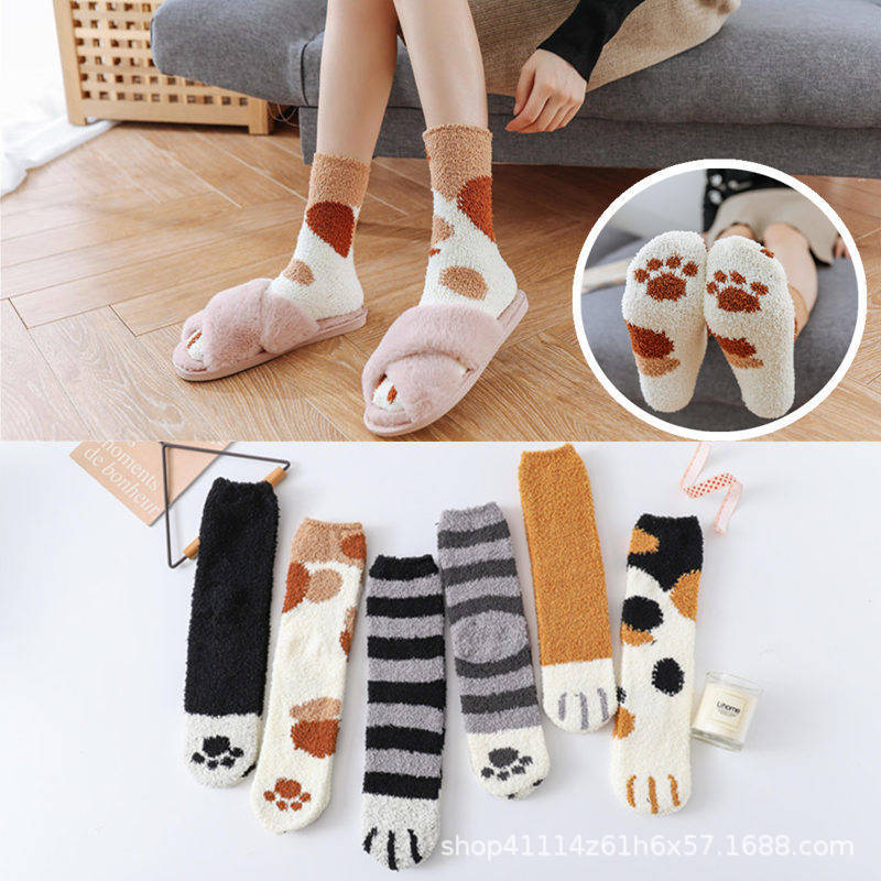 Men's Coral Fleece Socks Women's Autumn and Winter fleece-lined Thickened Sleep Socks Internet Popular Cat's Claw Cute Floor Towel Moon Socks Men's Coral Fleece Socks Women's Autumn and Winter fleece-lined Thickened Sleep Socks Internet Popular Cat's Claw Cute Floor Towel Moon Socks