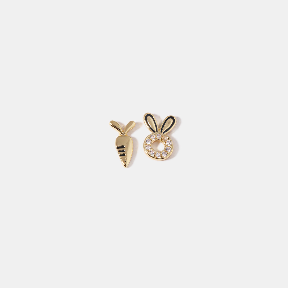 S925 Aretes Zircon Gota Aceite Color Oro Aretes  Mujer display picture 1