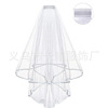 Bride's veil, decorations, white set for bride from pearl, 4 piece set