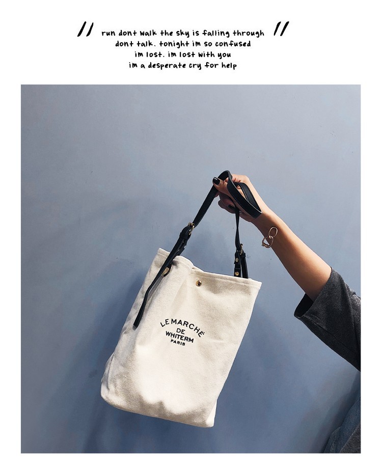 Manufacturer Sale Canvas Women 2021 Summer New Simple Korean Single Shoulder Crossbody Personalized Printed_voghion.com