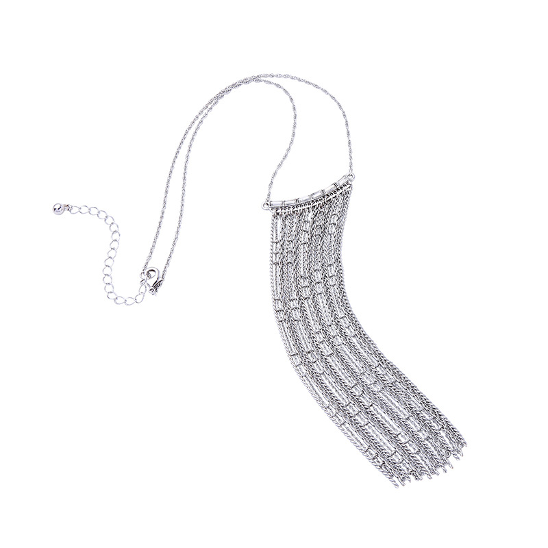Jewelry Diamond Long Fringed Pendant Necklace Female Fashion Jewelry display picture 8