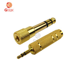 3.5mm female to 6.5mm male gold-plated stereo adapter for electric guitar, small to large adapter wholesale