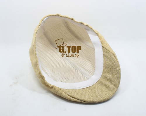 New Spring and Autumn Korean Style Trendy Men's Cotton Front Cap, British Linen Beret Hat, Casual Trendy Duckbill Hat