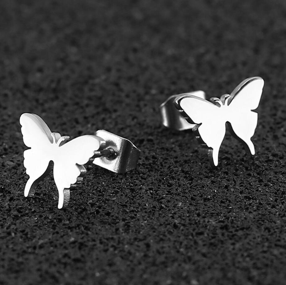 Mujeres Estilo Simple Mariposa Acero Inoxidable Sin Incrustaciones Pendientes Enchapado Pendientes De Acero Inoxidable display picture 2