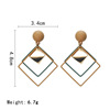 Matte square earrings, European style