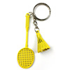 Realistic metal keychain for badminton, racket, pendant, Birthday gift