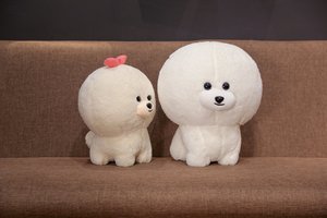 来图定制毛绒玩具狗创意可爱萌宠仿真情侣比熊犬公仔宠物用品定制