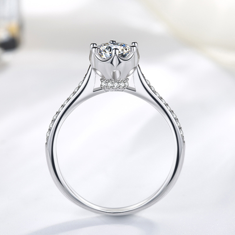 JZ247仿真钻戒镶嵌90分锆石女款花苞仙女群镶怦然心动戒指小红书