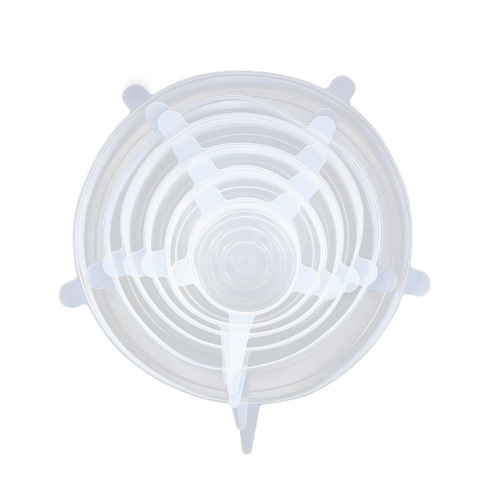 6 pieces of silicone fresh-keeping lids, silicone bowl lids, silicone plastic wrap, microwave oven lids, stretch lids, elastic sealing lid sets