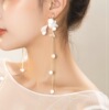 Long earrings for bride suitable for photo sessions, flowered