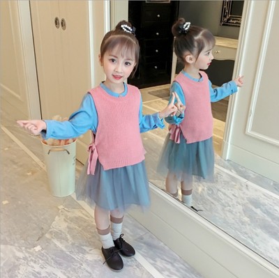 春装儿童马甲2019韩版针织毛衣背心潮衣洋气宝宝毛线上衣|ru