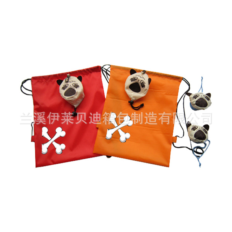 可折叠可收纳涤纶布拉绳袋厂家定做logo广告抽绳袋双肩束口背包袋