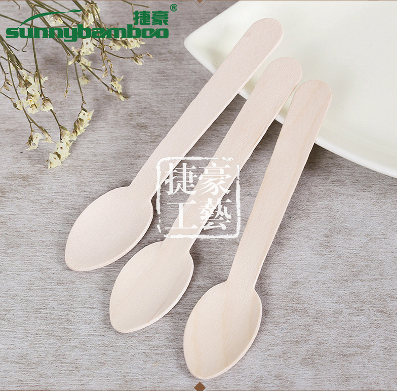 New high-quality disposable knives, forks and spoons, food-grade multi-purpose disposable tableware, portable wooden knives, forks and spoons for travel detail image 8