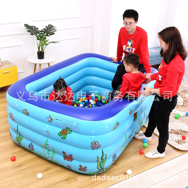 游泳池儿童充气加厚家用超大号成人婴儿室内大型充气水池海洋球池|ru