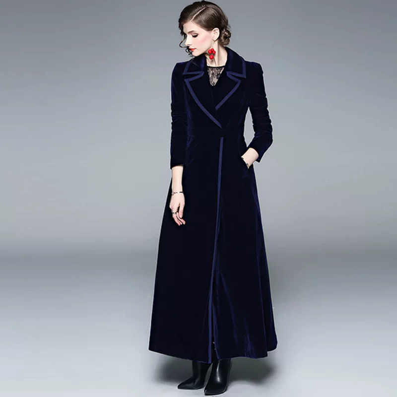 Демисезонное trench coat, костюм, длинные рукава, бархатный длинный корсет, модная куртка, европейский стиль