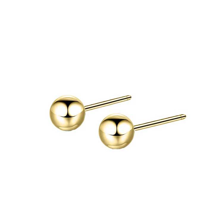 Boucles D&#39;oreilles Sphériques Simples En Acier Inoxydable À La Mode Pour Femmes display picture 5