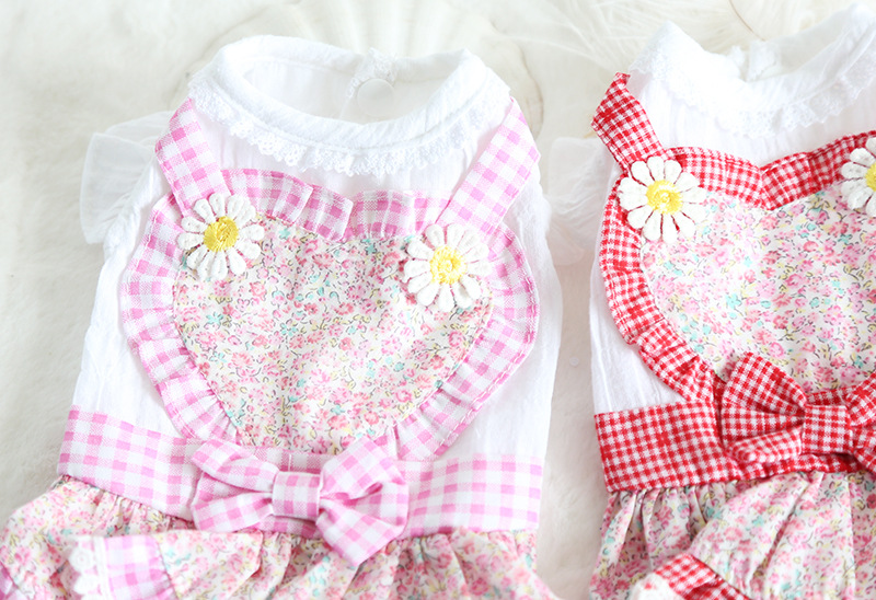 爱心碎花女仆裙