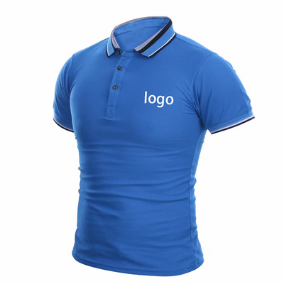 新款高端文化POLO衫短袖配色翻领纯棉男女定制印logo