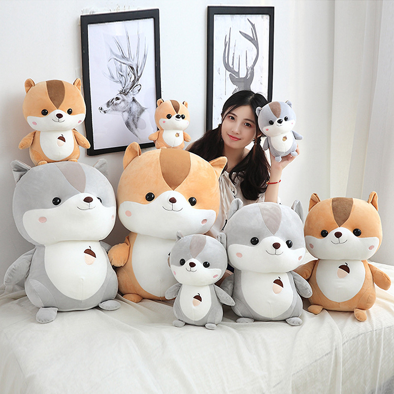 Lindo ardilla de algodón gordo Hámster Muñeca de peluche de juguete Regalo de Cumpleaños niña almohada muñeca