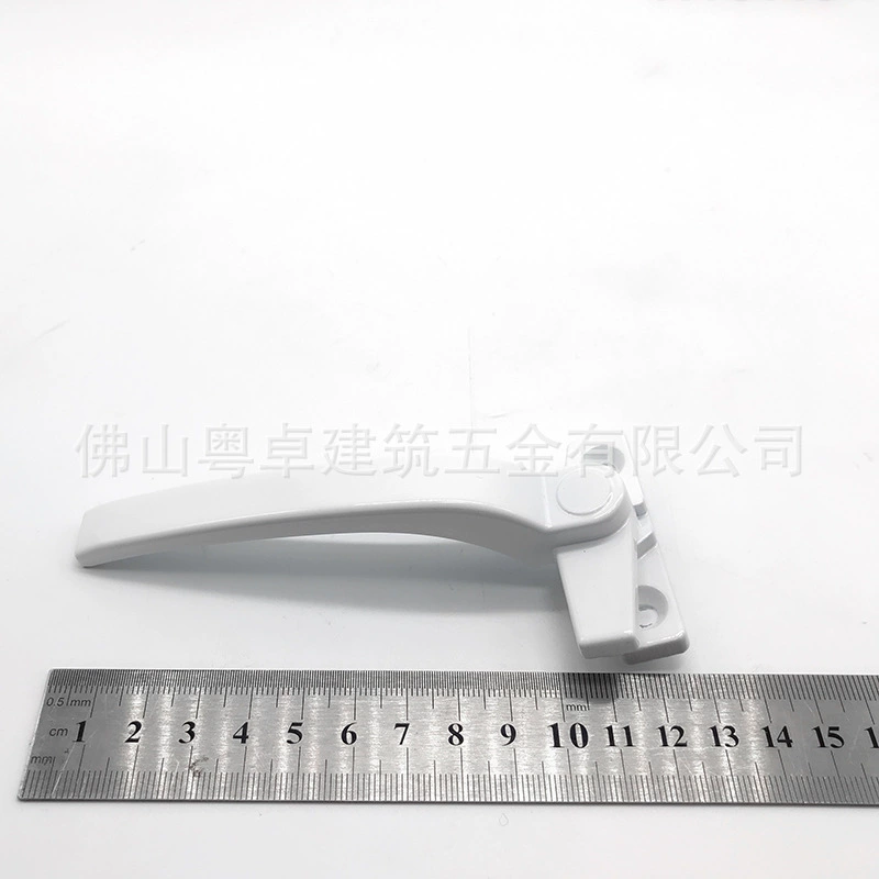 [佛山粤卓厂家直销 美式简约白色执手 铝合金门窗配件 单点锁]