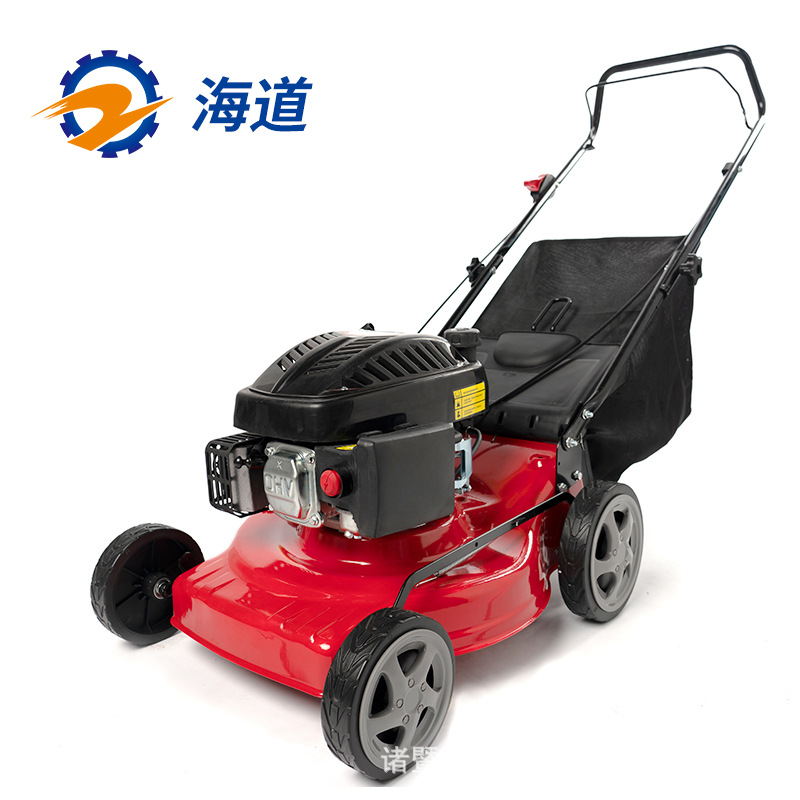 批发海道18寸手推式草坪机汽油割草机自走式打草机厂家直销