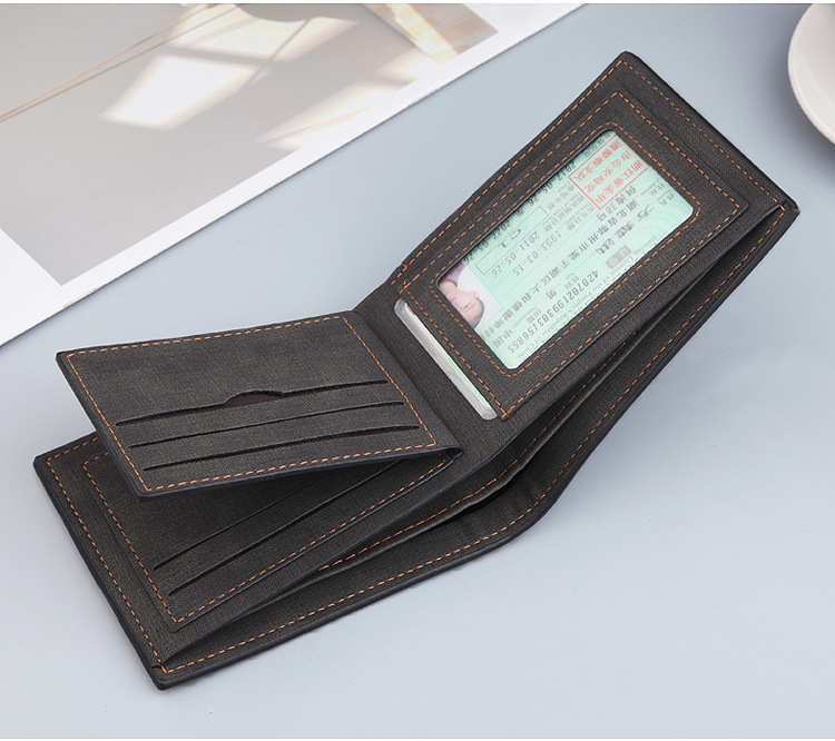 Men's Wallet Short Wallet Retro Zipper Bag Horizontal Casual Frosted Multi-card Pocket Small Wallet display picture 11