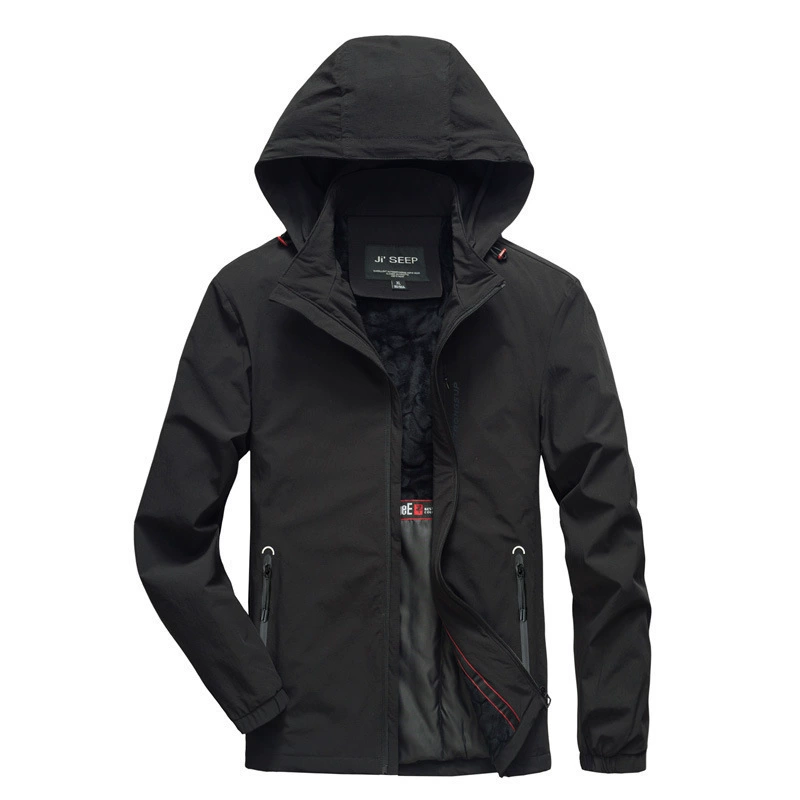 Мужское зимнее Новое теплое пальто средней длины с хлопковой подкладкой на флисовой подкладке, мужское деловое повседневное пальто с капюшоном больших размеров, 1986