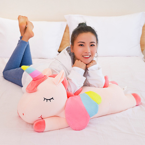 Cross-border Angel Rainbow Unicorn Doll Plush Toy Large Rag Doll Sleeping Pillow Wholesale Gift