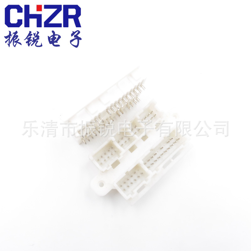 直销汽车配件连接器插座2.0mm-60P带螺丝孔白色插座CHZR2.0-64P