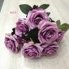 Silk cloth 10 heads French rose simulation flower wedding furnishings decorative flower bouquet vase simulation flower decorative flower