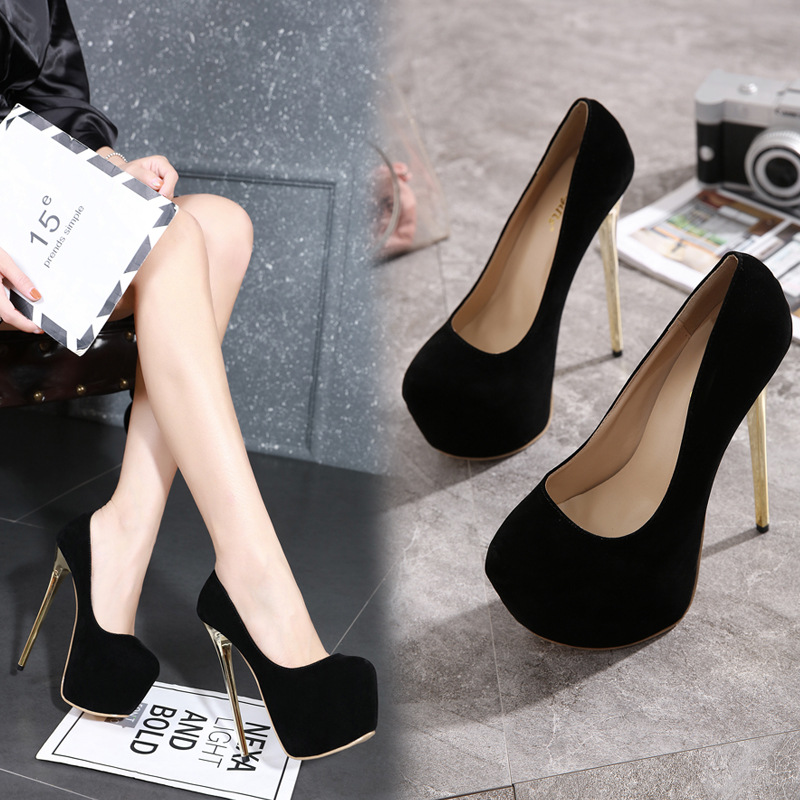 2020 AliExpress foreign trade new women's shoes Europe and the United States large size sexy super high heel nightclub waterproof platform thin heel shoes