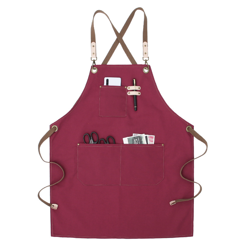 Delantal logotipo personalizado moda Coreana lienzo antifouling Barbero café leche tienda de té Cocina Ropa trabajo en casa para las mujeres