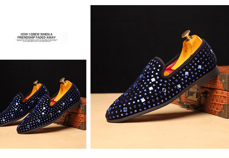 Leather shoes Men's fashion men's shoes rhinestone small leather shoes_vogvips.com