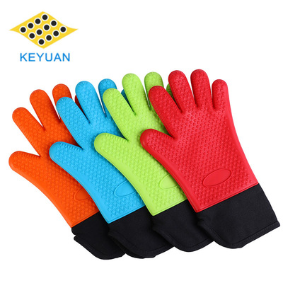 厂家批发烘焙耐高温微波炉烤箱硅胶手套隔热防烫滑加厚加长耐高温|ms