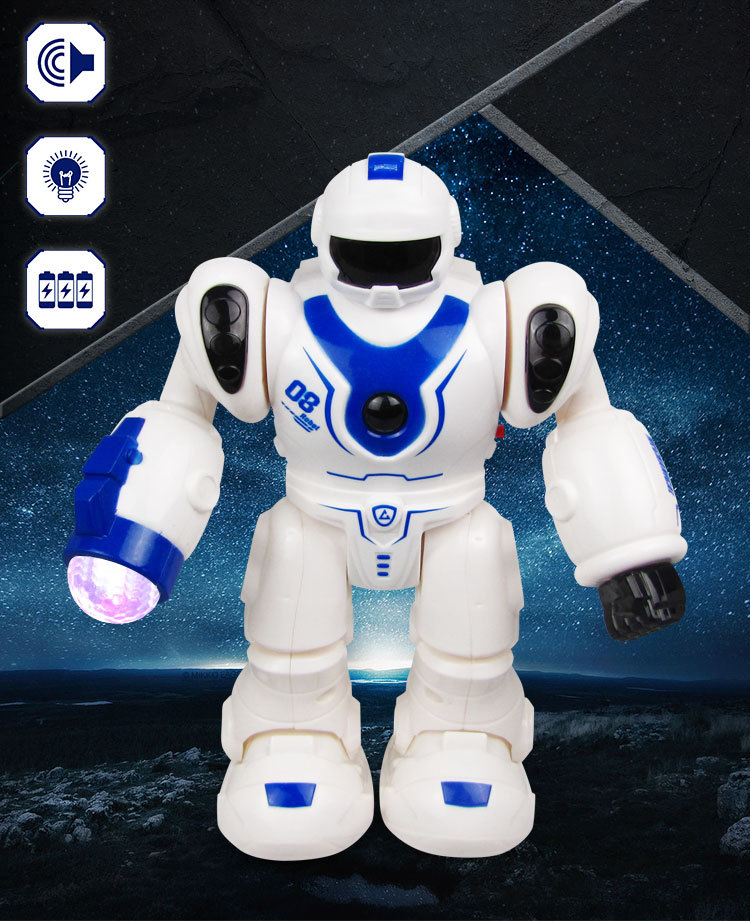 Robot eléctrico que cambia de color música ligera robot de baile móvil puesto de juguete para niños transfronterizos venta caliente