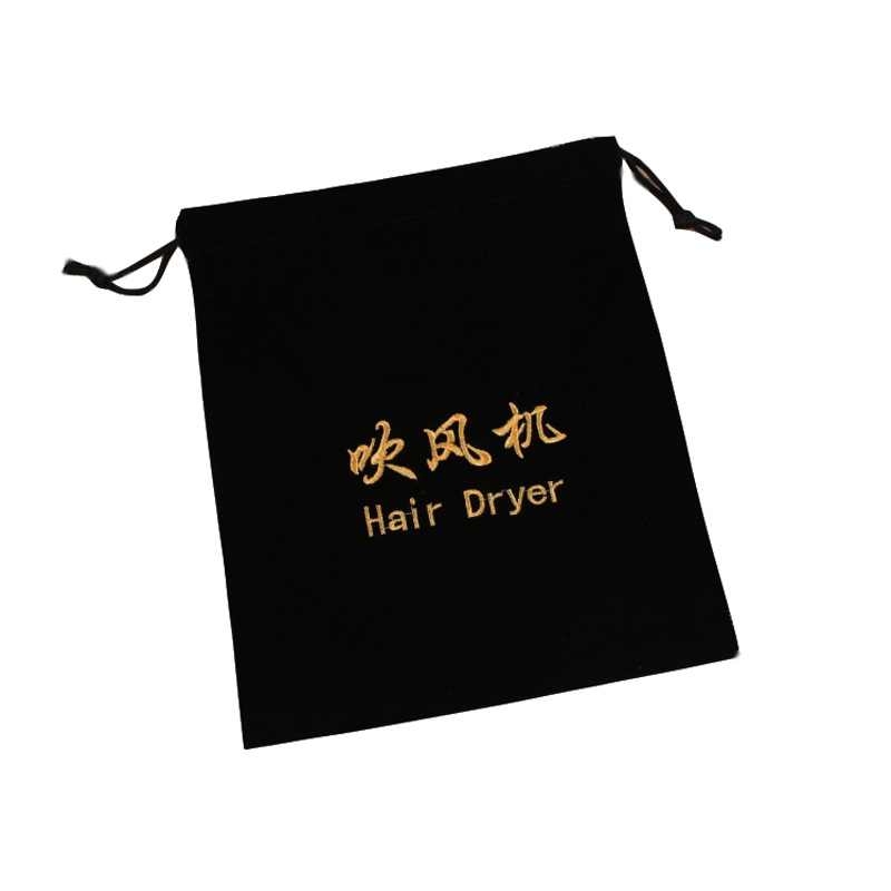 En stock Hotel habitación especial secador de pelo bolsa de franela Hotel secador de pelo bolsa de almacenamiento fijo logo