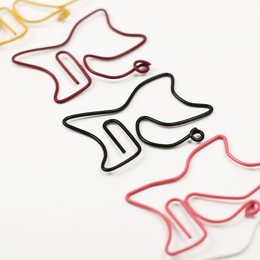 Creative Cute Solid Color Cat Shape Student Office Paper Clip Color Random display picture 2