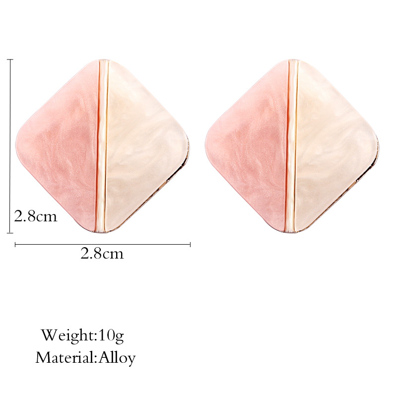 Wholesale Jewelry Retro Color Matching Rhombus Stitching Earrings Nihaojewelry display picture 1