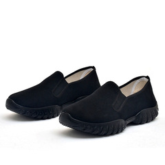 Work Shoes Wholesale Men's Safety Shoes Lightweight Anti-slip Breathable Thick Insole Comfortable Chef's Soft Sole Old Beijing Fabric Shoes Men