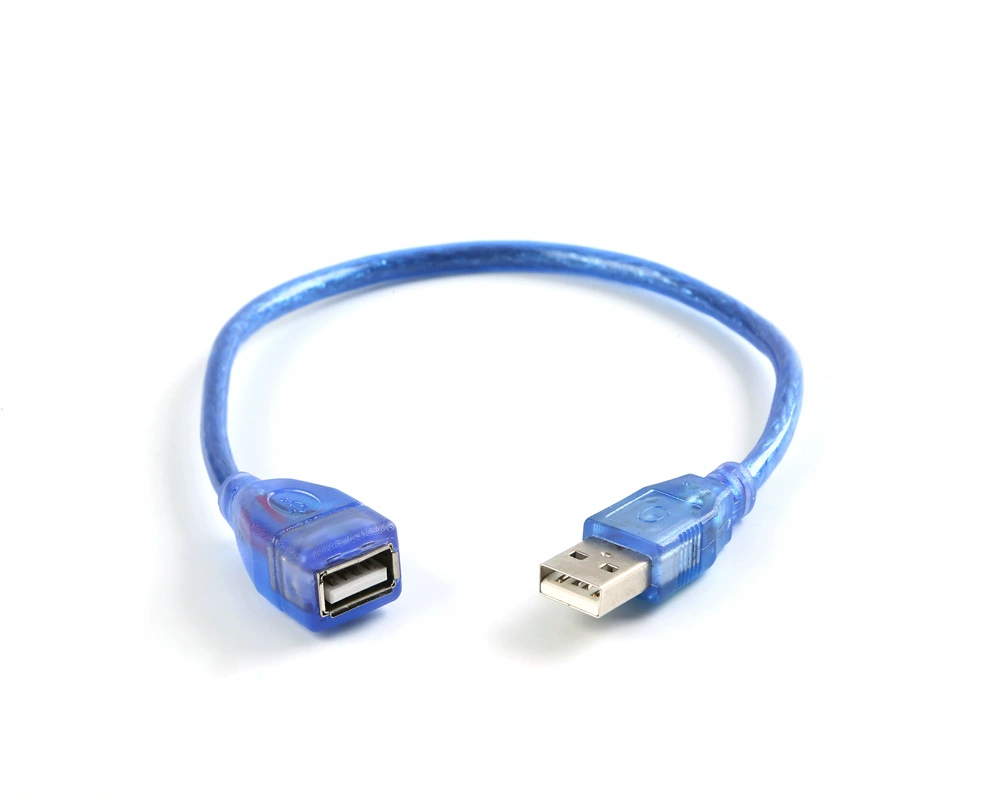 Фабричная прямая продажа чистой меди прозрачная синяя USB автомобильная линия 0.3 метра USB удлинитель печать 5PT порт до