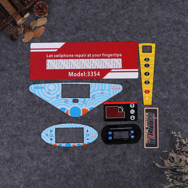 厂家定制不干胶标识标牌 丝印pc薄膜面贴 薄膜按键开关贴面板