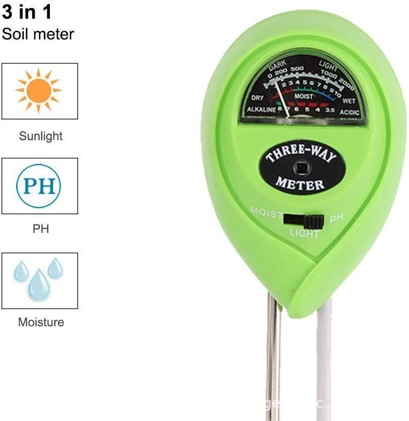 厂家批发供应圆头三合一园艺检测仪ph计土壤湿度计光照度测试仪