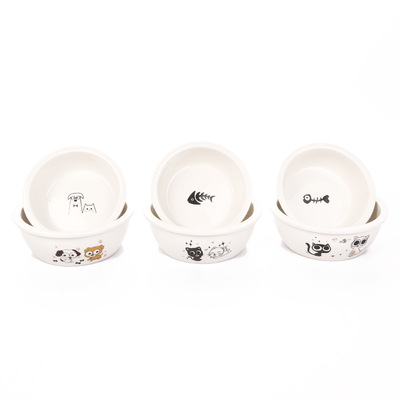 猫碗猫盆猫食盆狗碗狗盆陶瓷碗饮水器防打翻猫饭盆狗狗猫咪用品|ms