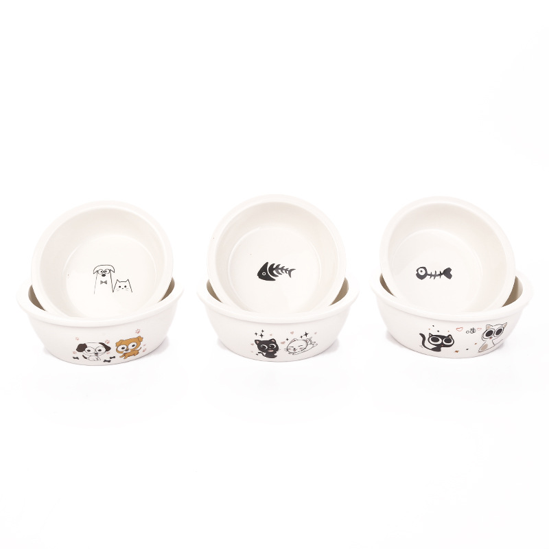 猫碗猫盆猫食盆狗碗狗盆陶瓷碗饮水器防打翻猫饭盆狗狗猫咪用品|ms