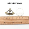 Retro metal golden pendant, handle, bronze mobile phone, handmade