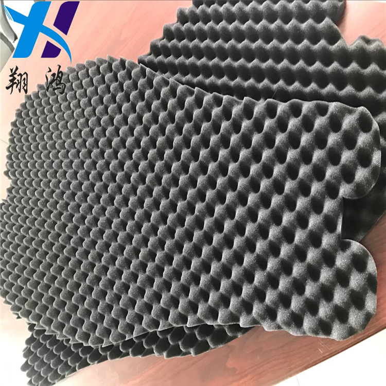 订做1*2m黑色中密度波浪隔音海绵片材 冲形乐器防震内包装海绵垫