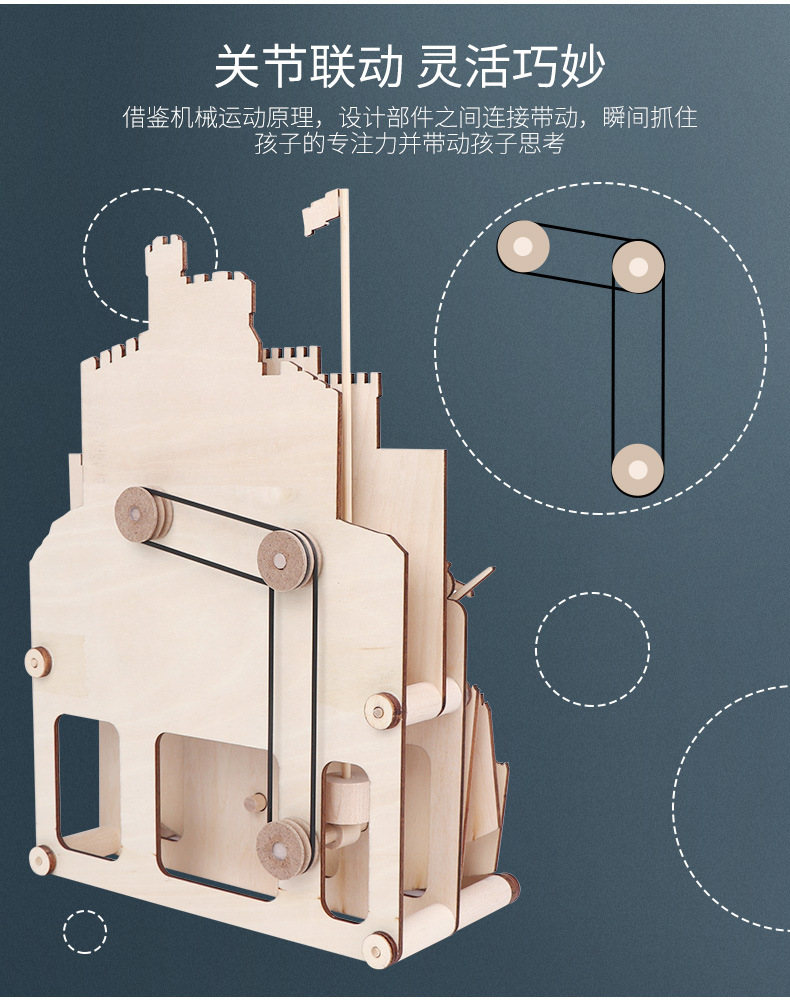 Timberkits英国手工动手类成人拼搭玩具成型后可以摆动中世纪之战