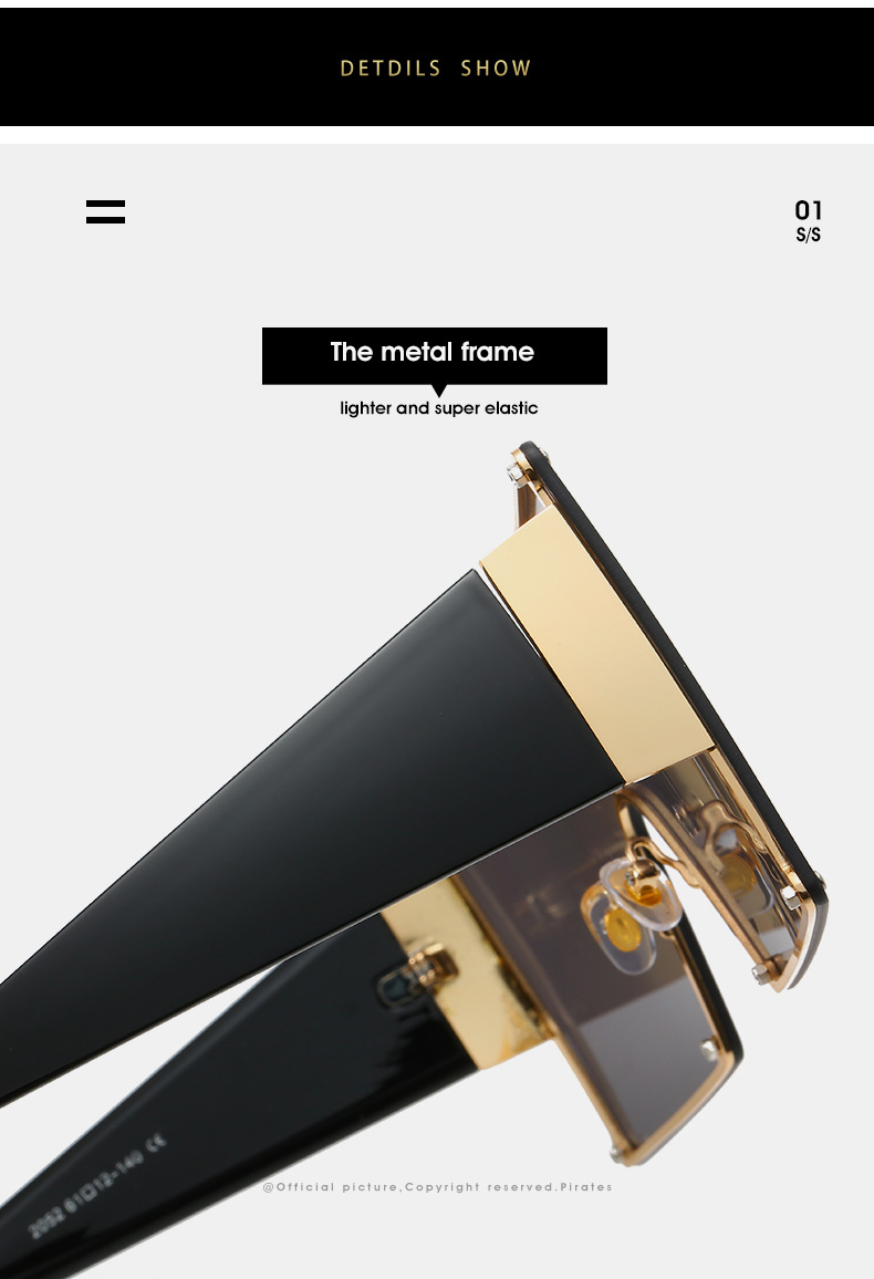 Large Frame One Piece Sunglasses Square Gradient Street Style_voghion.com